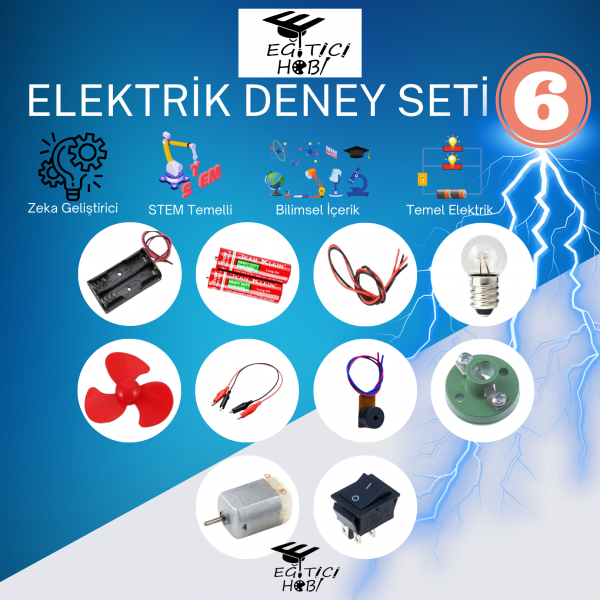 Kutulu, Elektrik Deney Seti - 6  Eğitici Hobi Bilim Seti