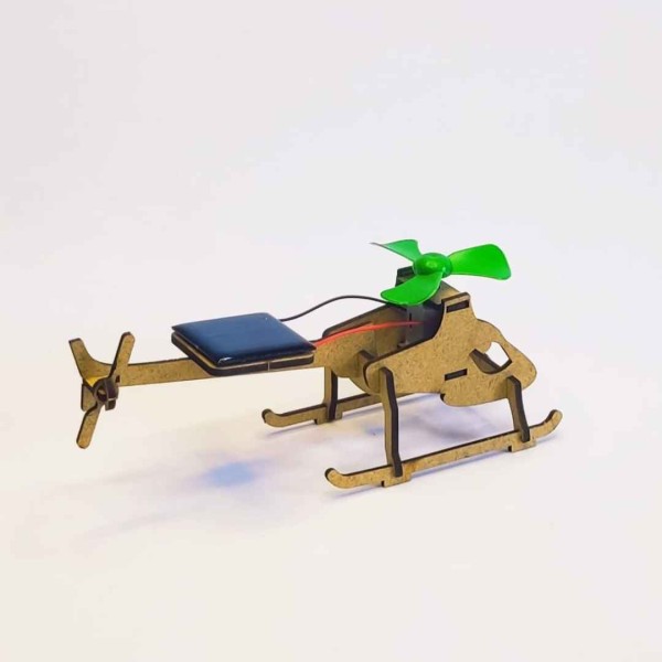 Güneş Enerjili Ahşap Helikopter Maketi