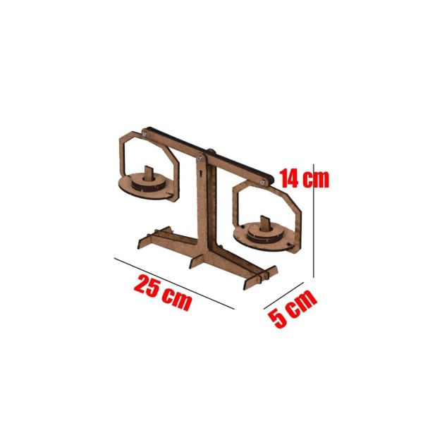 3d Ahşap Maket Eşit Kollu Terazi Etkinlik Oyunu