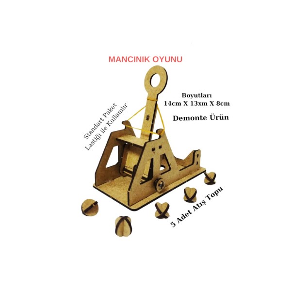 Mancınık Oyunu Yapım Seti - Ahşap Catapult, Trebuchet