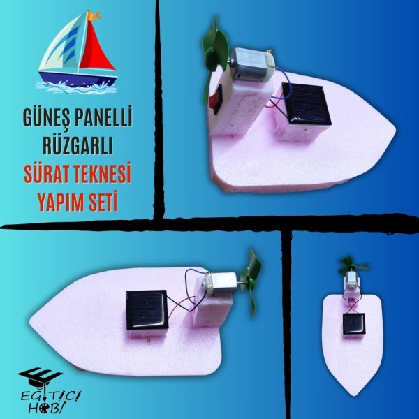 Rüzgar Gücü İle Giden Tekne - Güneş Panelli Versiyon