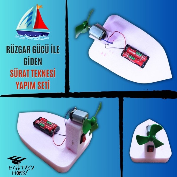 Rüzgar Gücü İle Giden Tekne - Pilli Versiyon