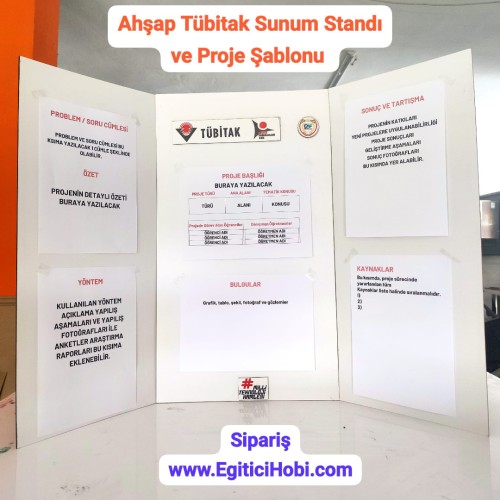 Katlanır Tübitak 4006 Sunum Standı 70x100cm 3 Parça